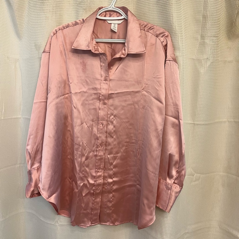 H&M Oversized Pink Button Down - Size Medium